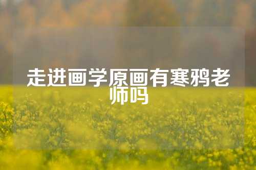 走进画学原画有寒鸦老师吗