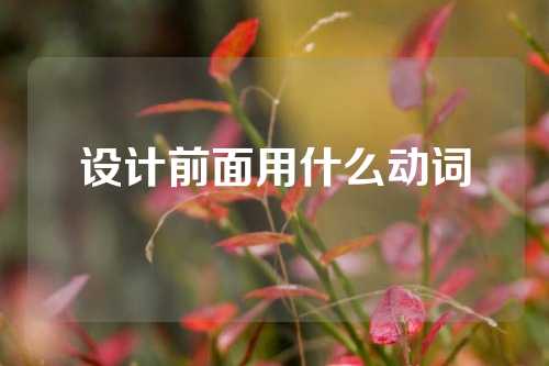 设计前面用什么动词