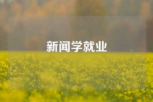 新闻学就业