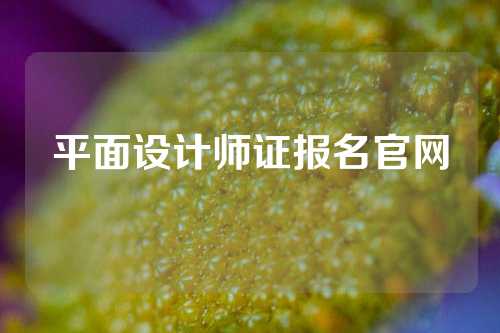 平面设计师证报名官网