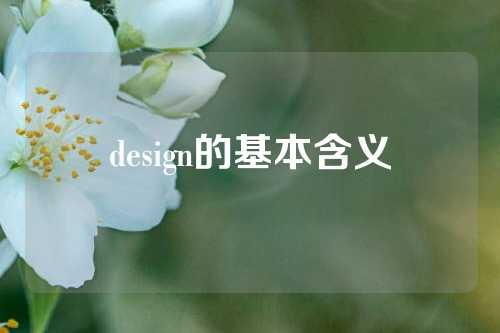 design的基本含义