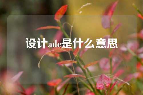 设计adc是什么意思