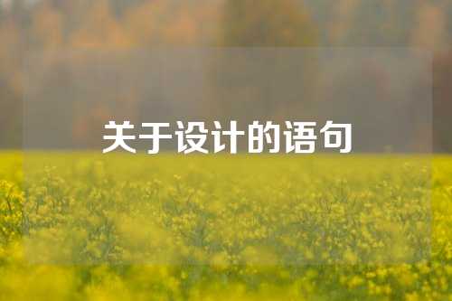 关于设计的语句