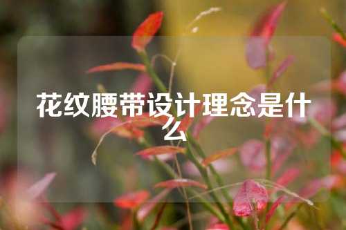 花纹腰带设计理念是什么