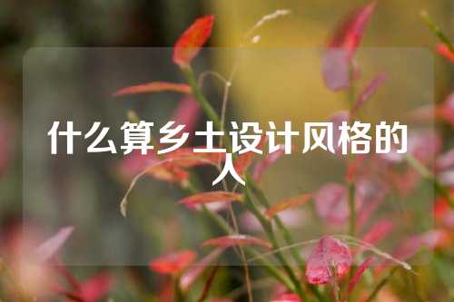 什么算乡土设计风格的人