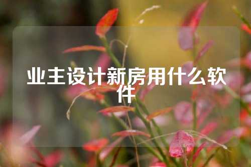 业主设计新房用什么软件