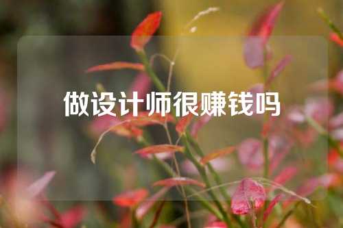 做设计师很赚钱吗