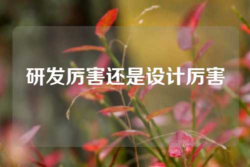 研发厉害还是设计厉害