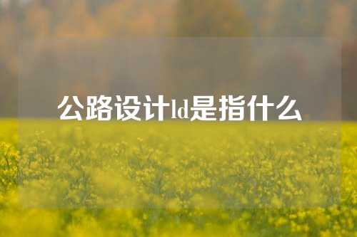 公路设计ld是指什么