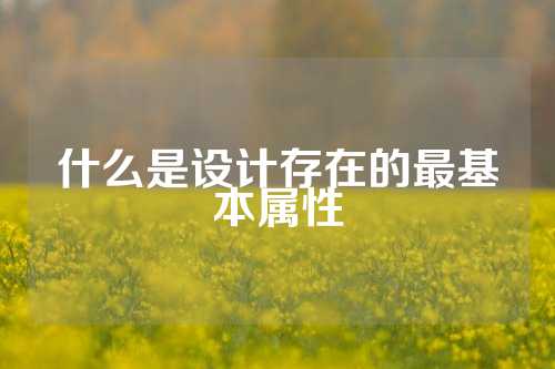 什么是设计存在的最基本属性