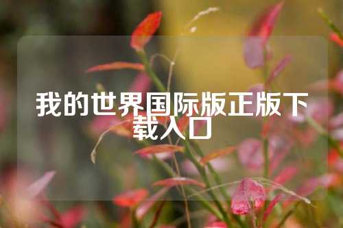 我的世界国际版正版下载入口