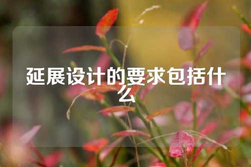 延展设计的要求包括什么