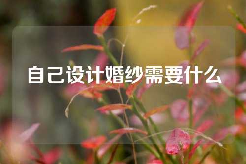 自己设计婚纱需要什么