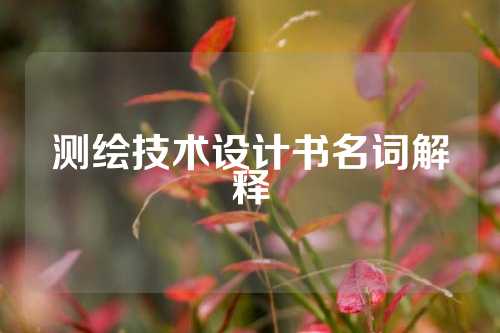 测绘技术设计书名词解释