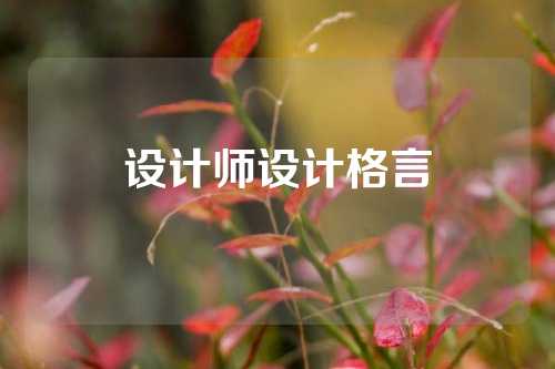 设计师设计格言