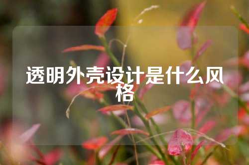 透明外壳设计是什么风格