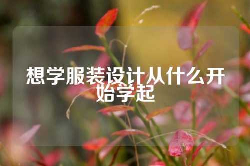 想学服装设计从什么开始学起