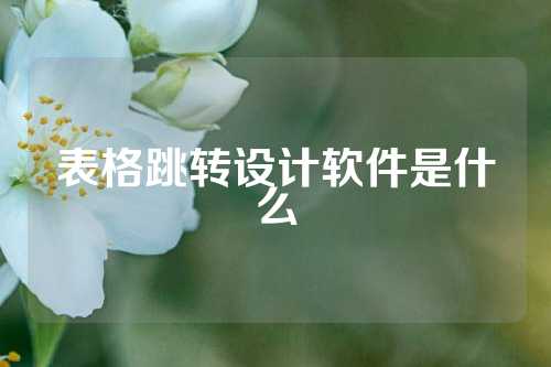 表格跳转设计软件是什么