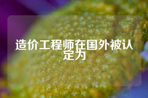 造价工程师在国外被认定为