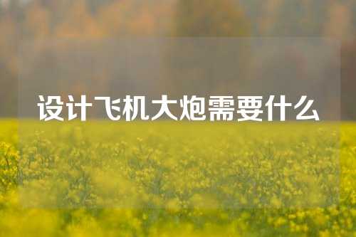 设计飞机大炮需要什么