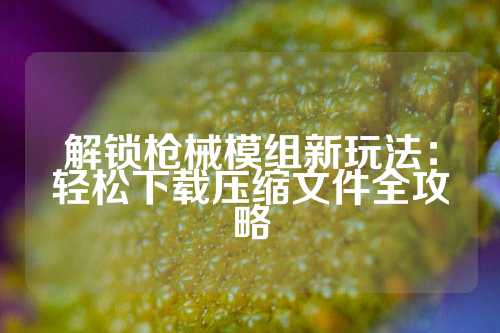 解锁枪械模组新玩法：轻松下载压缩文件全攻略