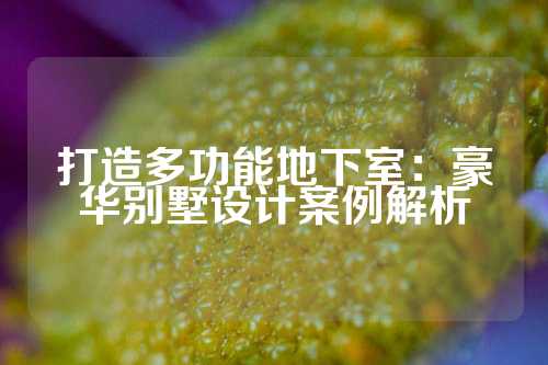 打造多功能地下室：豪华别墅设计案例解析