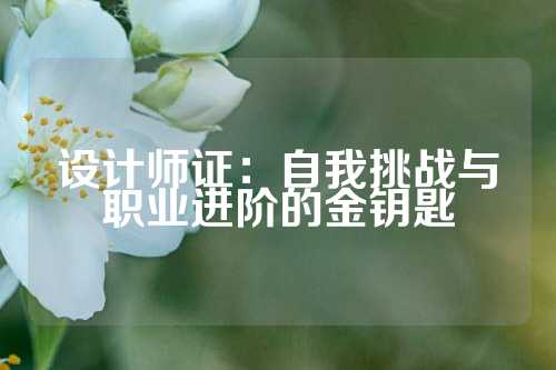 设计师证：自我挑战与职业进阶的金钥匙