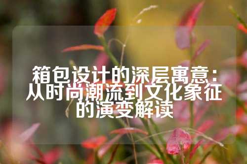 箱包设计的深层寓意：从时尚潮流到文化象征的演变解读