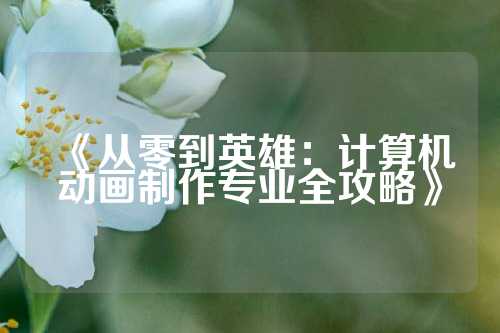 《从零到英雄:计算机动画制作专业全攻略》