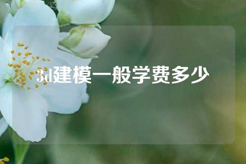 3d建模一般学费多少