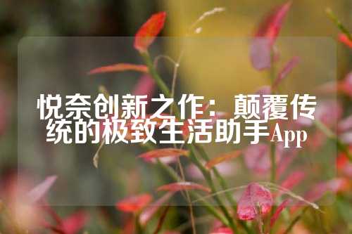 悦奈创新之作：颠覆传统的极致生活助手App