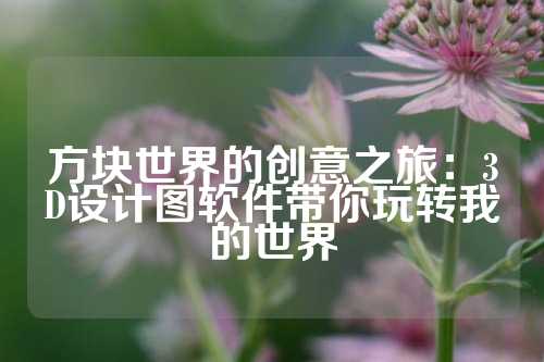 方块世界的创意之旅：3D设计图软件带你玩转我的世界