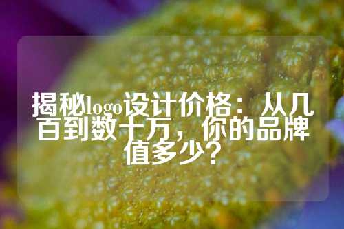 揭秘logo设计价格：从几百到数十万，你的品牌值多少？