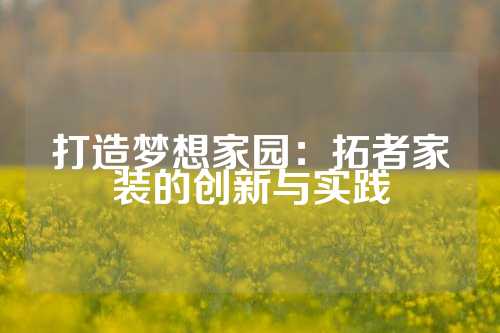 打造梦想家园：拓者家装的创新与实践