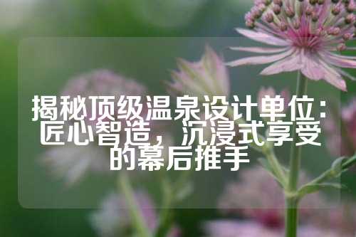 揭秘顶级温泉设计单位：匠心智造，沉浸式享受的幕后推手