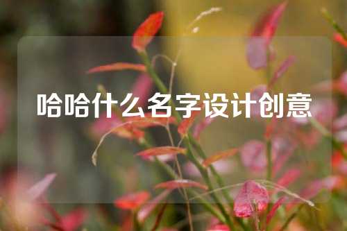 哈哈什么名字设计创意