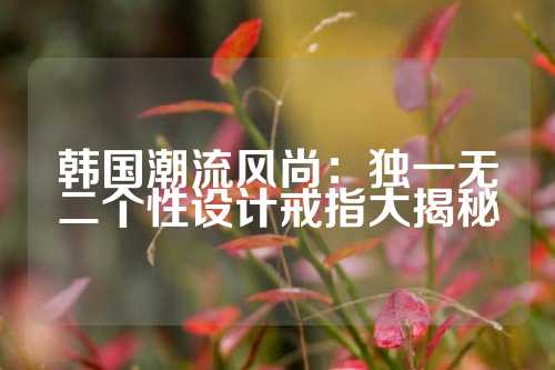 韩国潮流风尚：独一无二个性设计戒指大揭秘