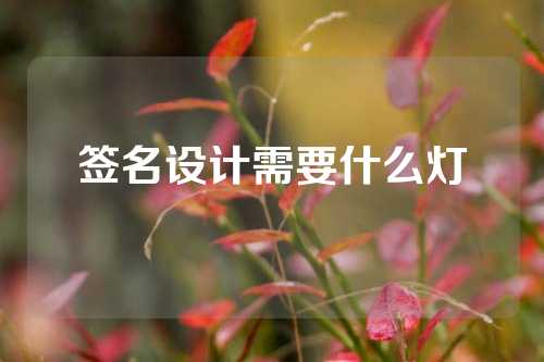 签名设计需要什么灯