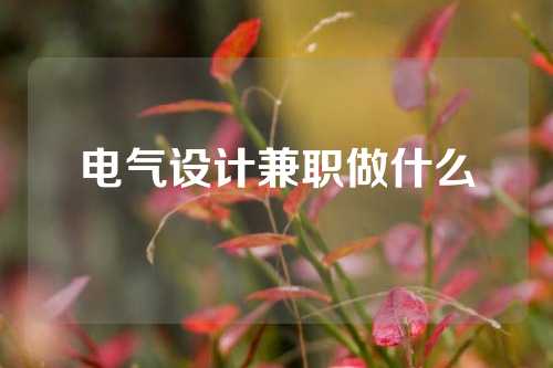 电气设计兼职做什么