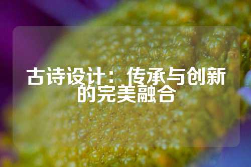 古诗设计：传承与创新的完美融合