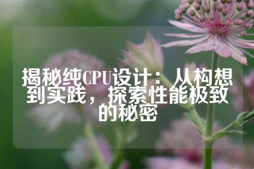 揭秘纯CPU设计：从构想到实践，探索性能极致的秘密