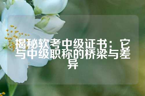 揭秘软考中级证书：它与中级职称的桥梁与差异