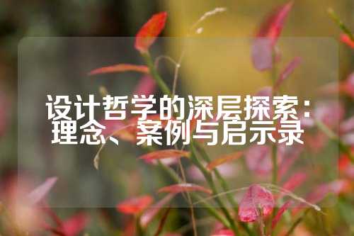 设计哲学的深层探索：理念、案例与启示录