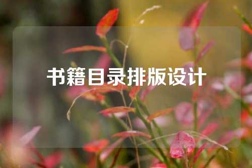 书籍目录排版设计