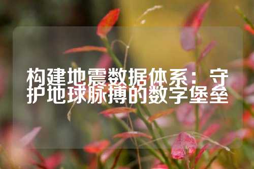 构建地震数据体系：守护地球脉搏的数字堡垒