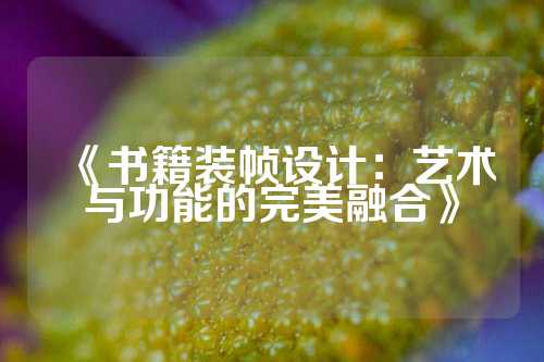 《书籍装帧设计：艺术与功能的完美融合》